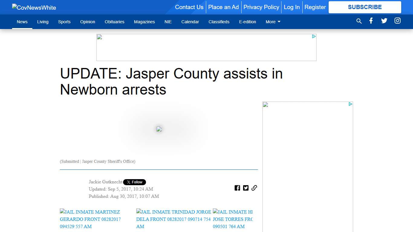 UPDATE: Jasper County assists in Newborn arrests - The Covington News